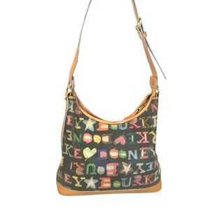 Dooney & Bourke Multicolor HoBo Shoulder Bag Coated Canvas Logo Zip Top